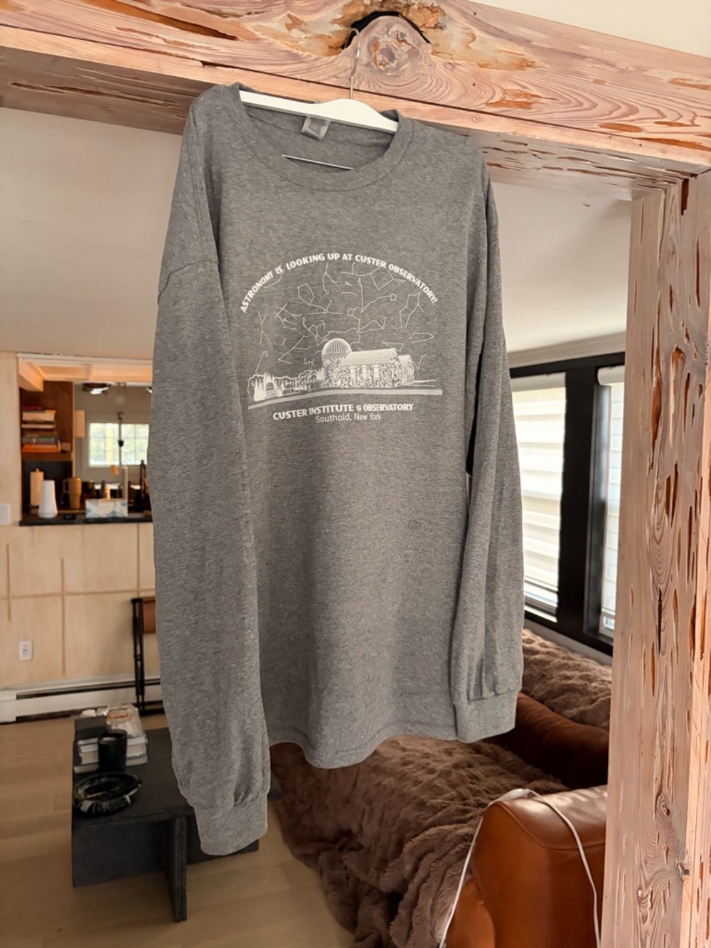 Custer Institute Observatory Gray Graphic Long-Sleeve Shirt XL